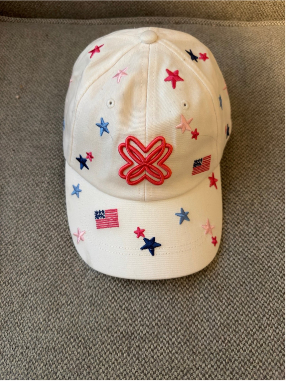 Lilly Pulitzer USA Hat Its A 250th Celebration Embroidered Cap Resort White